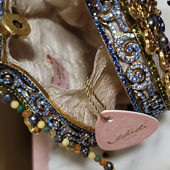 EDIDI 💯 AUTHENTHIC VINTAGE EVENING BAG MULTI COLOR CRYSTALS PRE-OWNED NWT - Picture 8 of 16